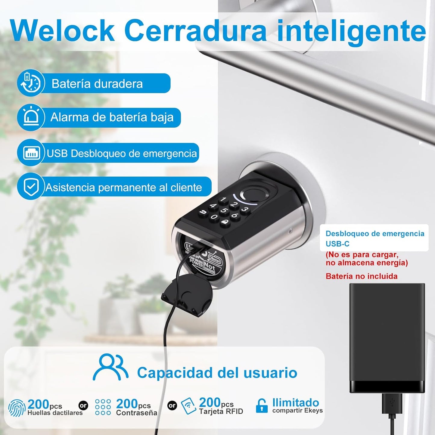 Cerradura WELOCK ToucA51 - Acceso Inteligente y Gestión Multimodal