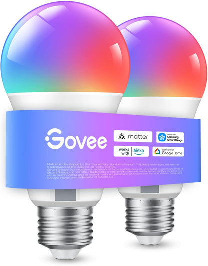 Pack de 2 Bombillas LED Govee Smart - Tecnología RGBWW de Alta Fidelidad