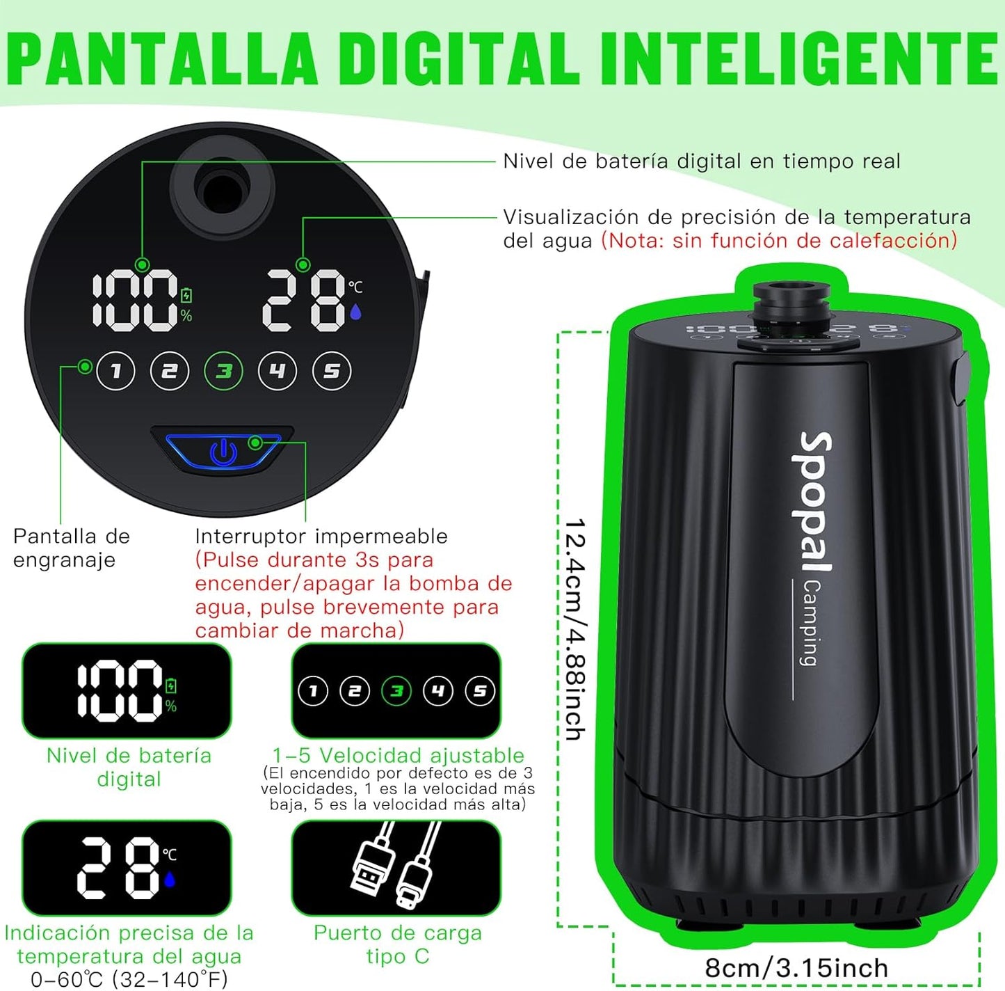 Ducha Portátil Premium 10000mAh - Kit de Aventura Completo y Plegable