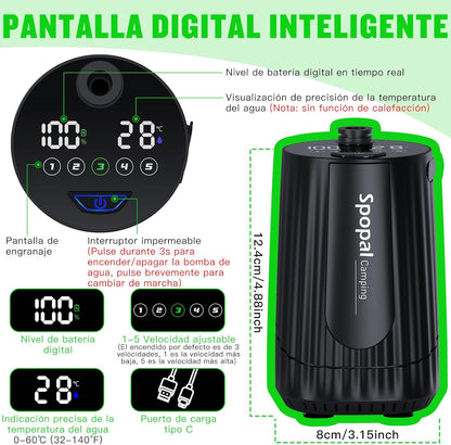 Ducha Portátil Premium 10000mAh - Kit de Aventura Completo y Plegable