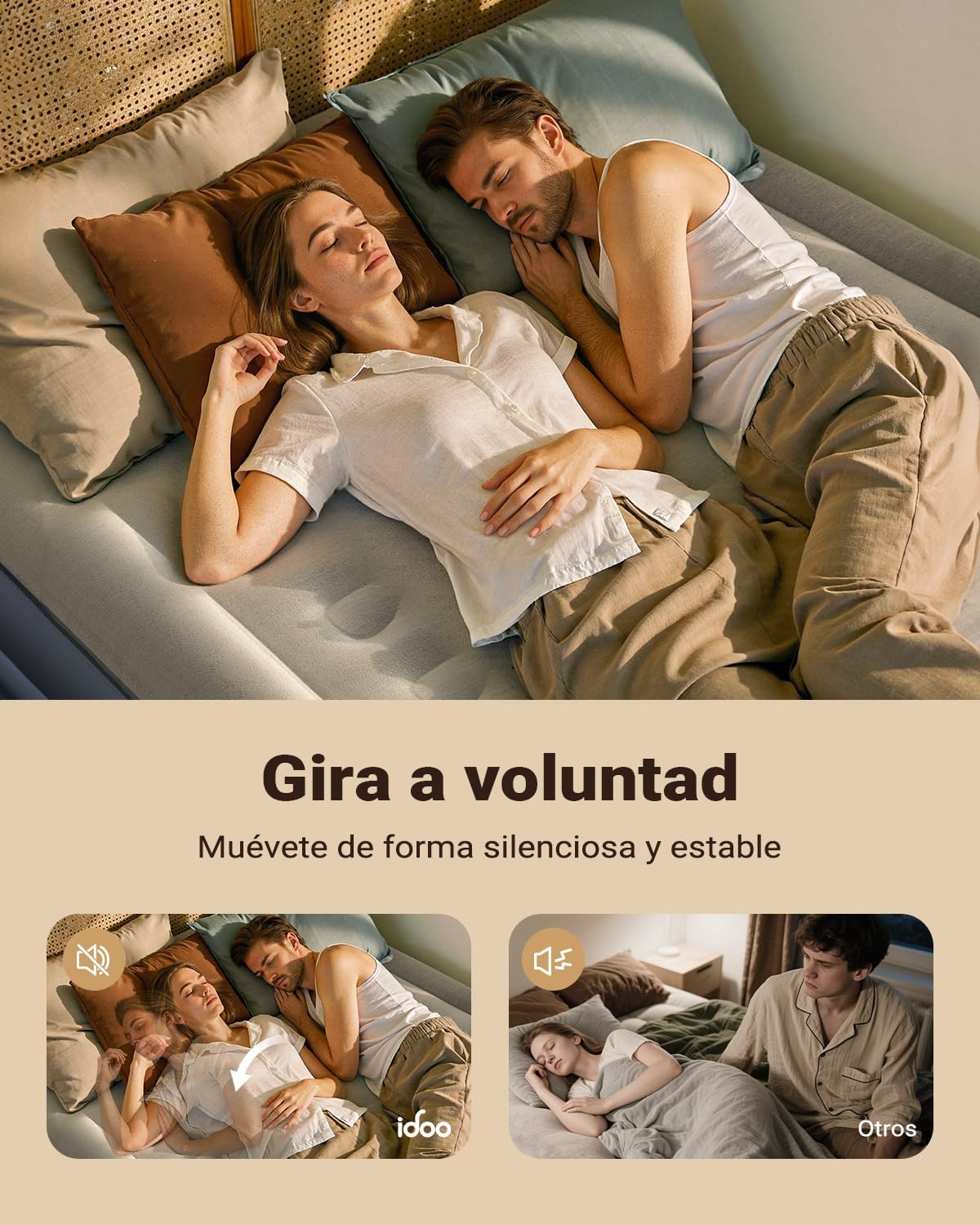 Colchón Hinchable Premium iDOO - Diseño Ergonómico y Soporte Superior