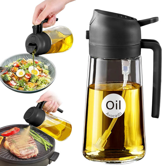 Pulverizador y Dispensador de Aceite 2-en-1 - Control Total y Cocina Saludable