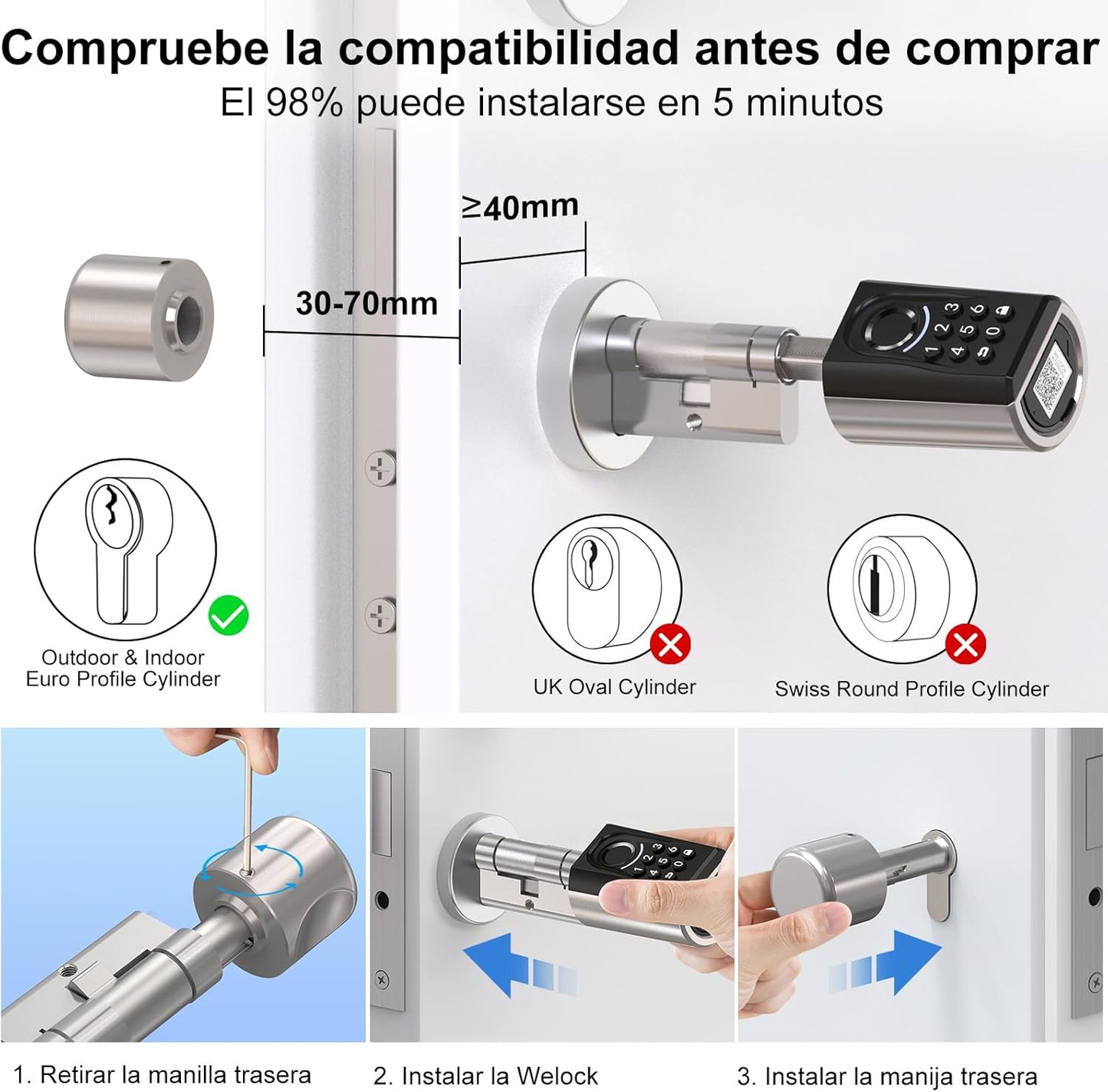 Cerradura WELOCK ToucA51 - Acceso Inteligente y Gestión Multimodal