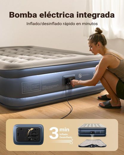 Colchón Hinchable Premium iDOO - Diseño Ergonómico y Soporte Superior