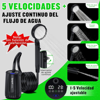 Ducha Portátil Premium 10000mAh - Kit de Aventura Completo y Plegable